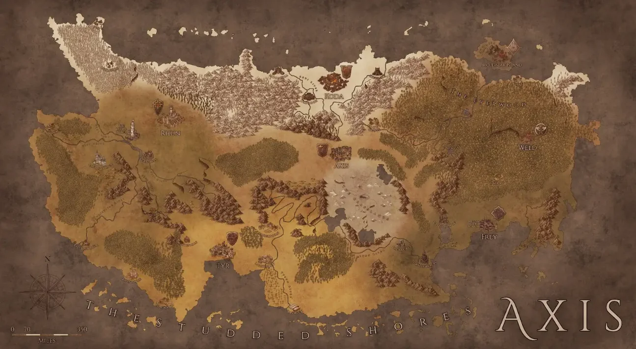 Map of Axis - Worldbuilding